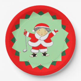 Plato De Papel Christmas Holiday Golf Party