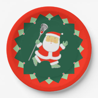 Plato De Papel Christmas Holiday Lacrosse Party