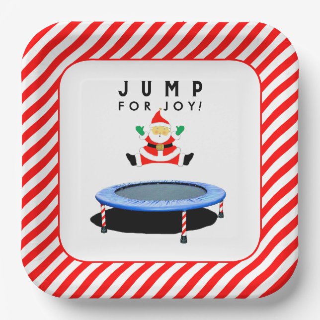 Plato De Papel Christmas Holiday Party Trampoline (Anverso)
