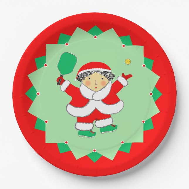 Plato De Papel Christmas Holiday Pickleball Party (Anverso)