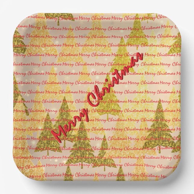 Plato De Papel Christmas Luxury Christmas Trees Festive (Anverso)