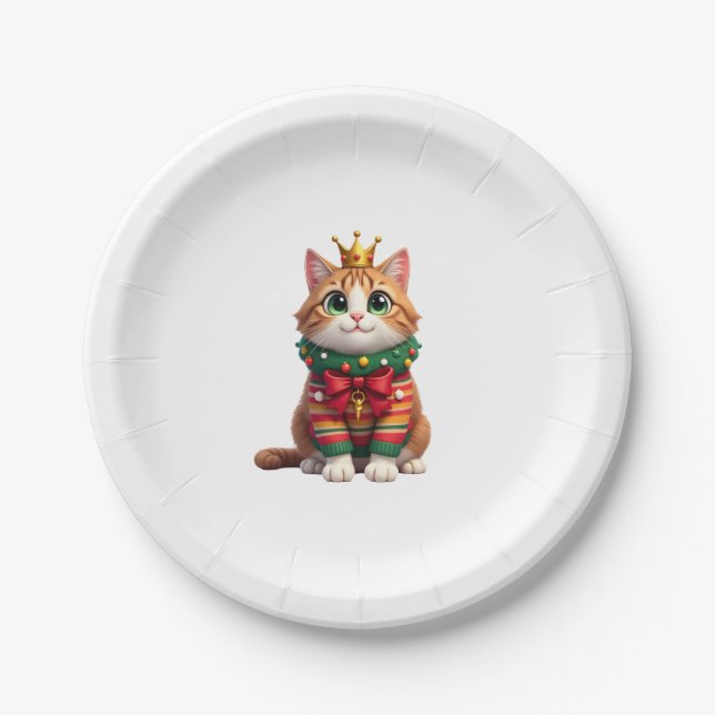 Plato De Papel Christmas Maine Coon American Longhair (4) (Anverso)