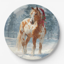 Plato De Papel Christmas Paper Plate / Beautiful Appalossa Horse 