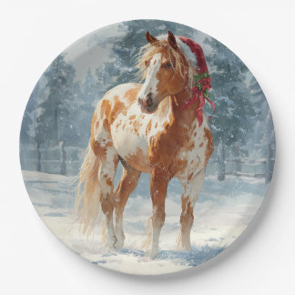 Plato De Papel Christmas Paper Plate / Beautiful Appalossa Horse 