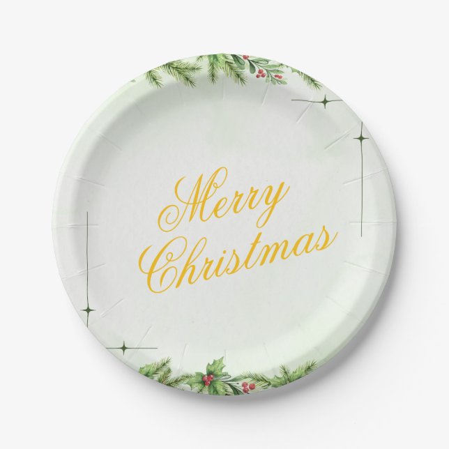 Plato De Papel Christmas Paper Plate – Festive Holiday Tableware (Anverso)