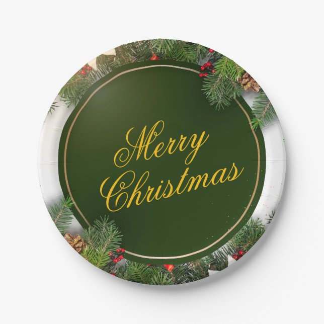 Plato De Papel Christmas Paper Plate – Festive Holiday Tableware (Anverso)