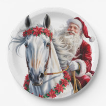 Christmas Paper Plate for Horse Lovers