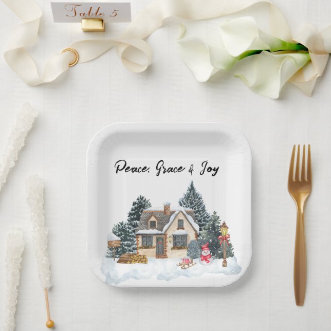 Plato De Papel Christmas Paper Plates (Boda)