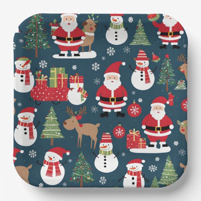 Plato De Papel Christmas Paper Plates (Anverso)