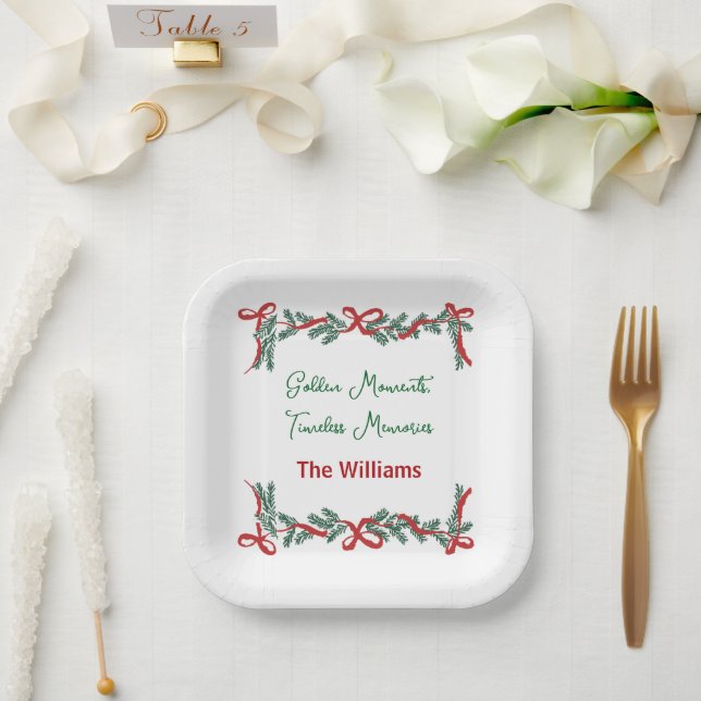 Plato De Papel Christmas Paper Plates – Holiday Celebrations (Boda)