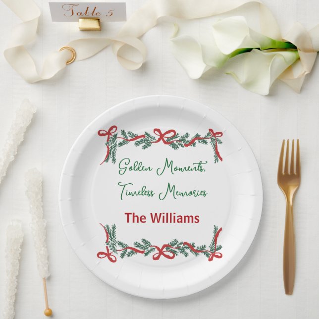 Plato De Papel Christmas Paper Plates – Holiday Celebrations (Boda)