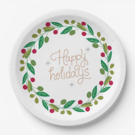 Plato De Papel Christmas Paper Plates– Holiday Party Dining 