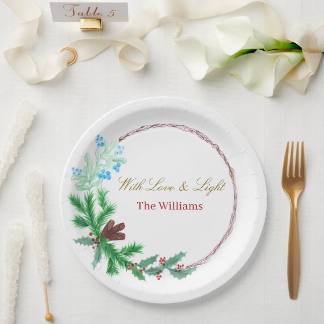 Plato De Papel Christmas Paper Plates – Party Table Style (Boda)