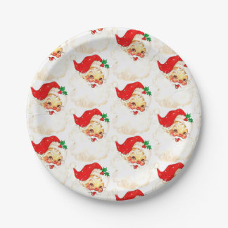 Plato De Papel Christmas Paper Plates, Vintage Santa Paper Plate