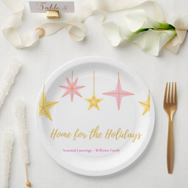Plato De Papel Christmas Paper Plates with Holiday Motifs (Boda)