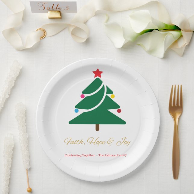 Plato De Papel Christmas Paper Plateswith Holiday Motifs (Boda)