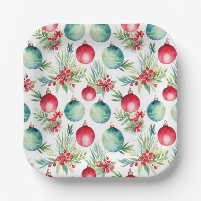 Plato De Papel Christmas Pine Tree Ornaments  (Anverso)