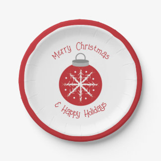 Plato De Papel Christmas red ornament