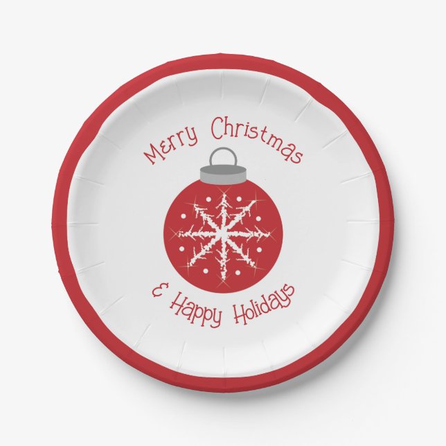 Plato De Papel Christmas red ornament (Anverso)