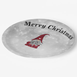 Plato De Papel Christmas Santa