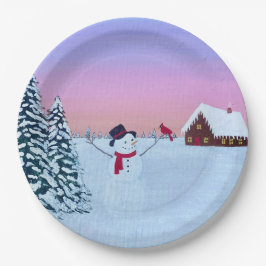 Plato De Papel Christmas sunset