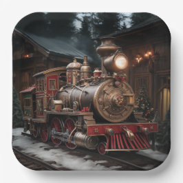 Plato De Papel Christmas Train