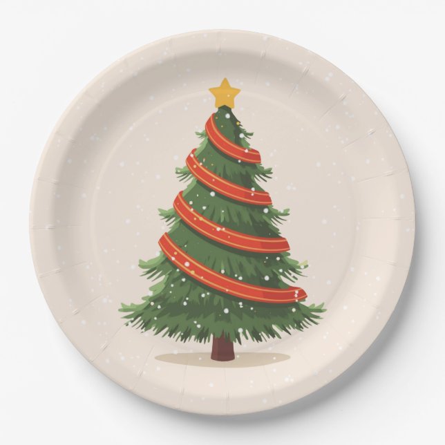 Plato De Papel Christmas Tree, Christmas, Minimalist (Anverso)