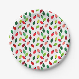 Plato De Papel Christmas Tree Lights Party Paper Plates