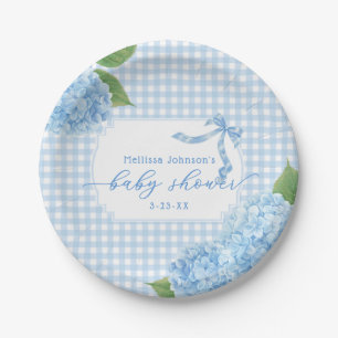 Plato De Papel Chubasquero Azul de Hortensia Baby Shower Niño