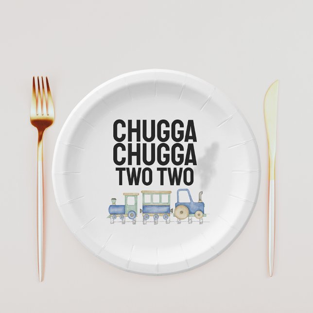Plato De Papel Chugga Chugga dos | 2.º cumpleaños | Placas (2) (Subido por el creador)