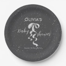 Chupete de plata minimalista para baby shower de i
