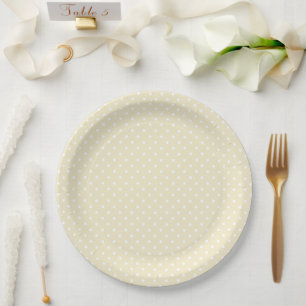 Plato De Papel Chupeteado Amarillo de Pastel Baby Shower