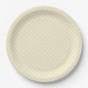 Plato De Papel Chupeteado Amarillo de Pastel Baby Shower