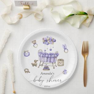 Plato De Papel Chupeteador de género neutral Baby shower