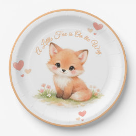 Plato De Papel Chupetón de zorrito pastel de bosque para baby sho