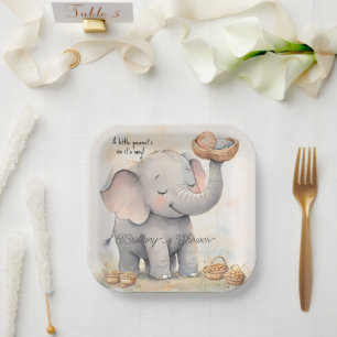 Plato De Papel Chupito de Cacahuete Baby Shower