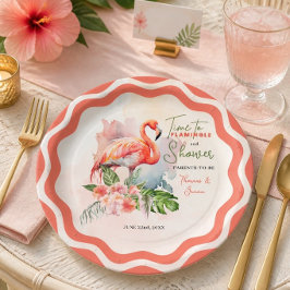 Plato De Papel Chupito de Flamenco para Baby Shower