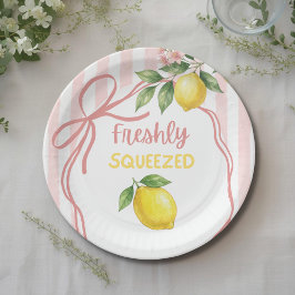 Plato De Papel Chupito de Limonada Rosa Baby Shower