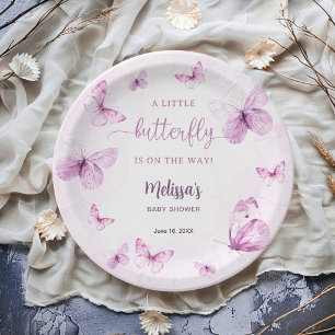 Plato De Papel Chupito de Mariposa para Baby Shower