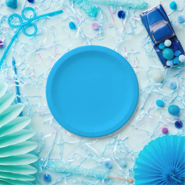 Plato De Papel Cian (Fiesta)