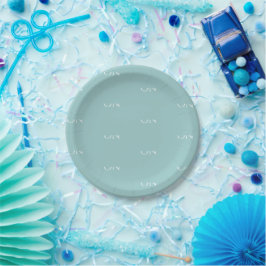 Plato De Papel Cian Personalizado