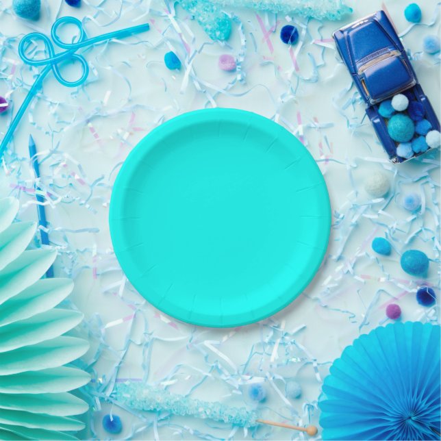 Plato De Papel Cian vívido (Fiesta)