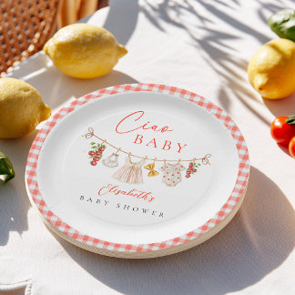 Plato De Papel Ciao Baby Ducha de Bebé Italiana