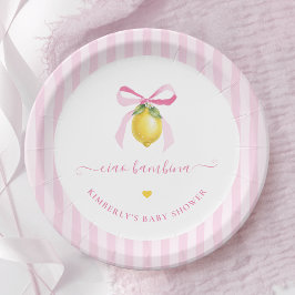 Plato De Papel Ciao Bambina Italian Lemon Baby Shower Plates