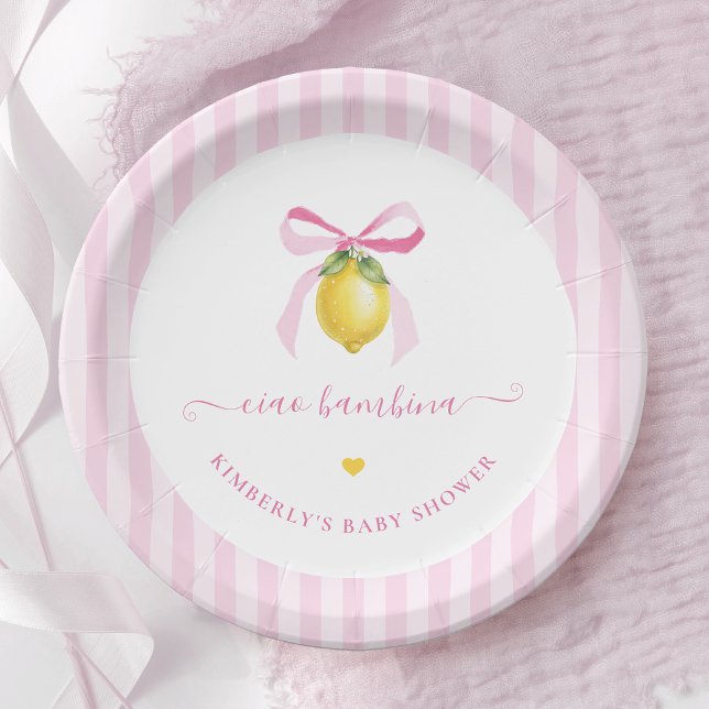 Plato De Papel Ciao Bambina Italian Lemon Baby Shower Plates (Subido por el creador)