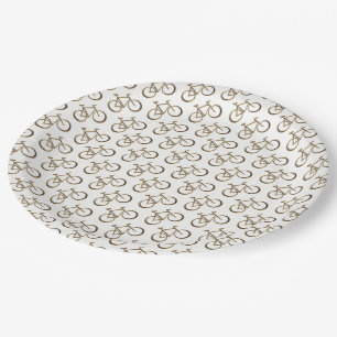 Plato De Papel Ciclista de ciclo del oro de la bici de la