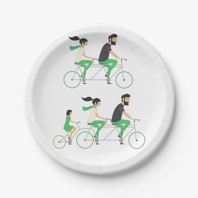 Plato De Papel Ciclistas tándem (Anverso)