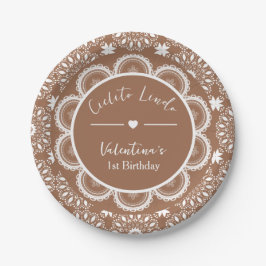Plato De Papel Cielito Lindo 1st Birthday Brown
