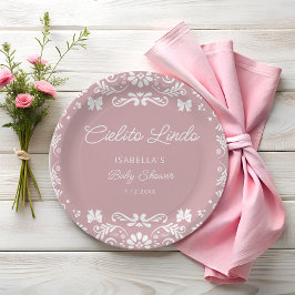 Plato De Papel Cielito Lindo Chica mexicano Baby Shower
