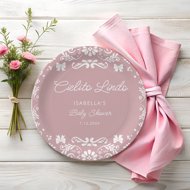 Plato De Papel Cielito Lindo Chica mexicano Baby Shower (Subido por el creador)